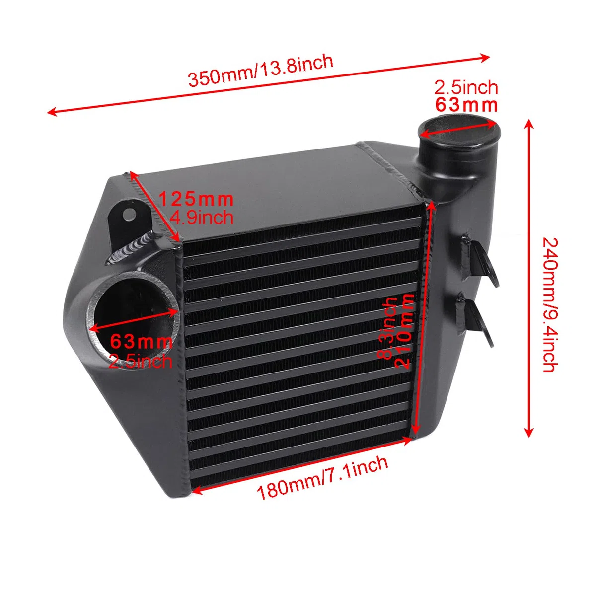 Intercooler do turbiny Pasuje do MK4 Pasuje do GTI Pasuje do 1.8T Intercooler dolotu zimnego powietrza 1J0145803 Aluminiowy intercooler