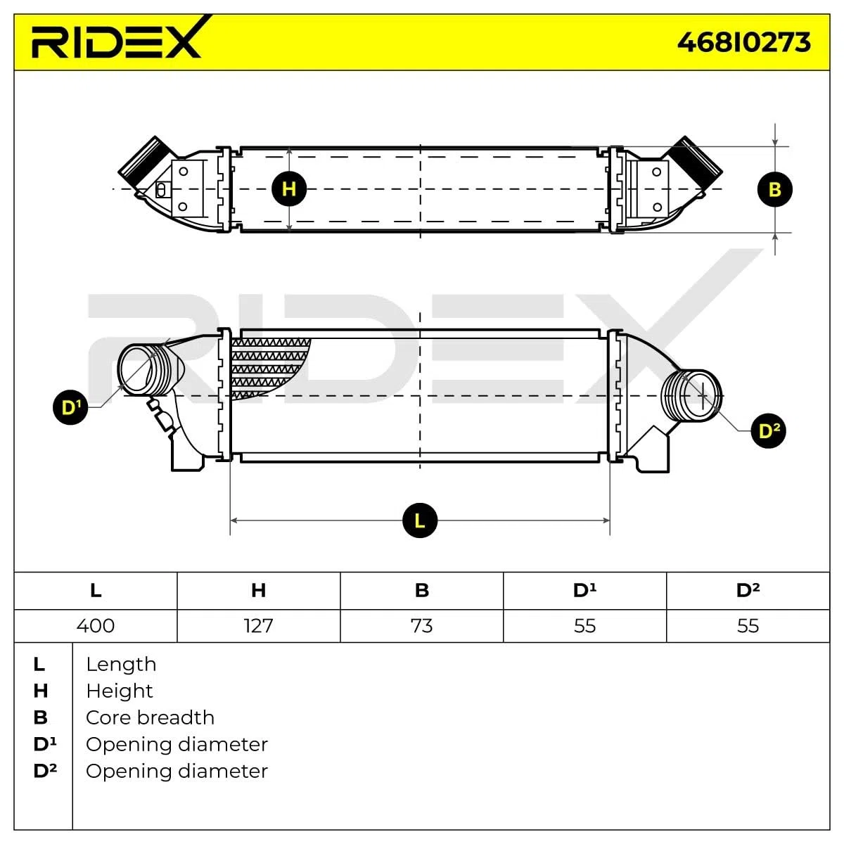 RIDEX 468I0273 Intercooler