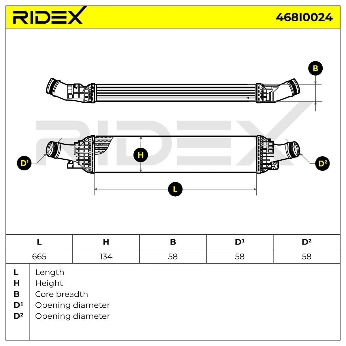 RIDEX 468I0024 Intercooler