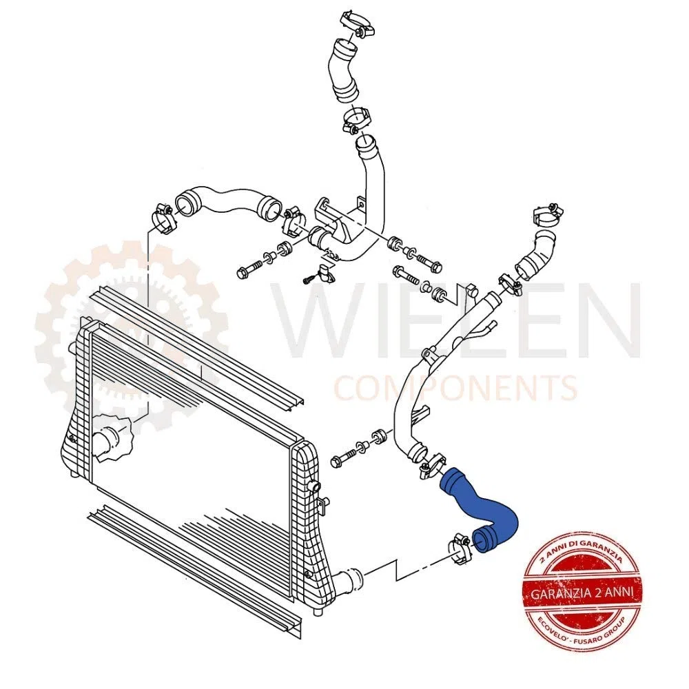 WĘŻA INTERCOOLER KOMPATYBILNA Z A3, SEAT ALTEA LEON TOLEDO, SKODA OCTAVIA SUPERB VOLKSWAGEN EOS GOLF JETTA PASSAT, RURA POWIETRZA TURBO 1K0145832N